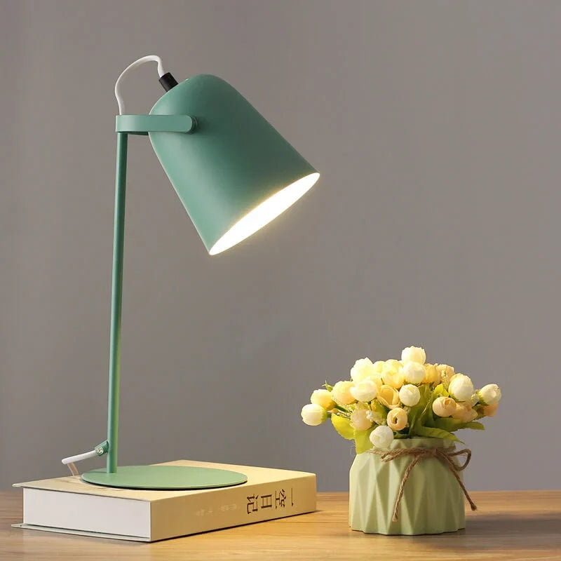 Table Lamp Directional Painted Iron Shade & Weighted Base