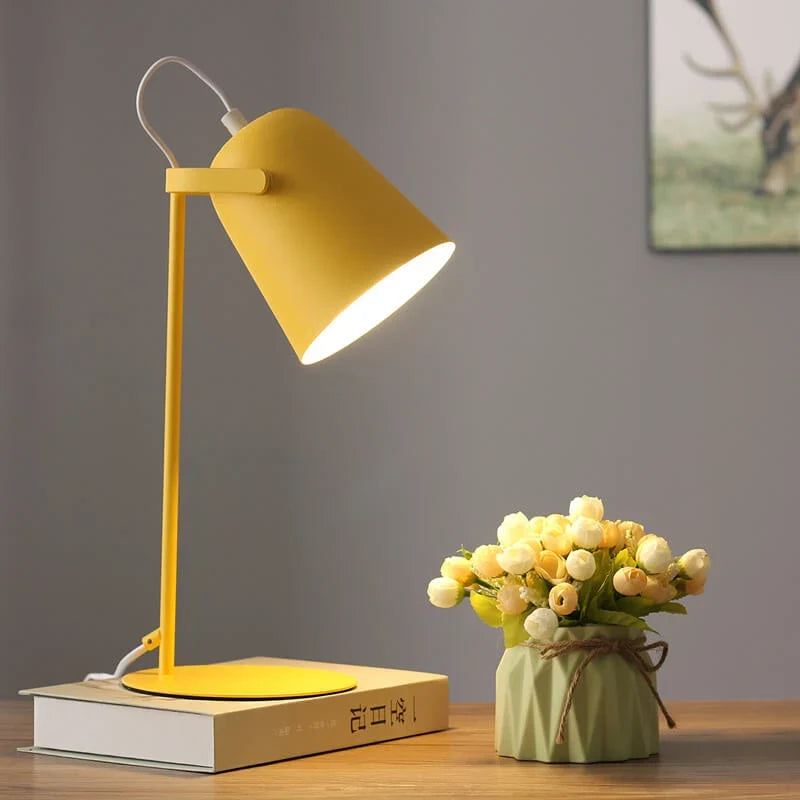 Table Lamp Directional Painted Iron Shade & Weighted Base