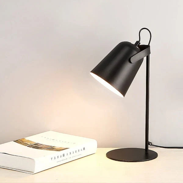 Table Lamp Directional Painted Iron Shade & Weighted Base