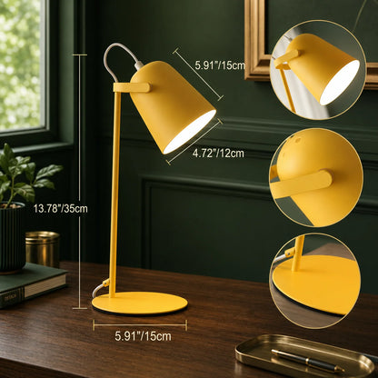 Table Lamp Directional Painted Iron Shade & Weighted Base