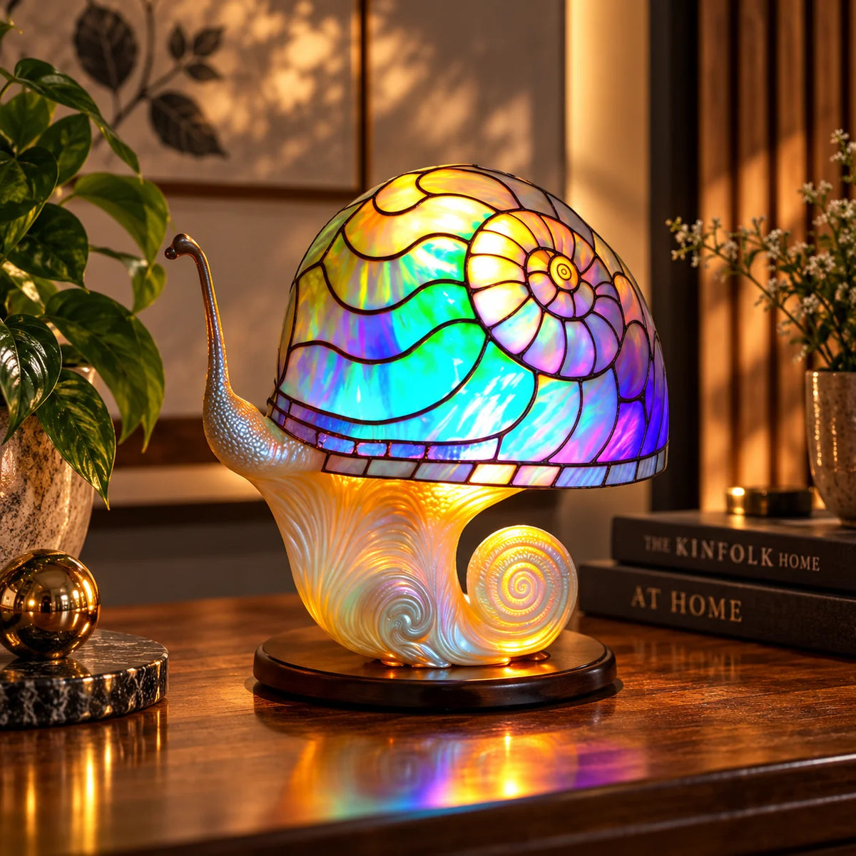 Table Lamp Hand-Detail Resin Soft Warm Ambient Glow