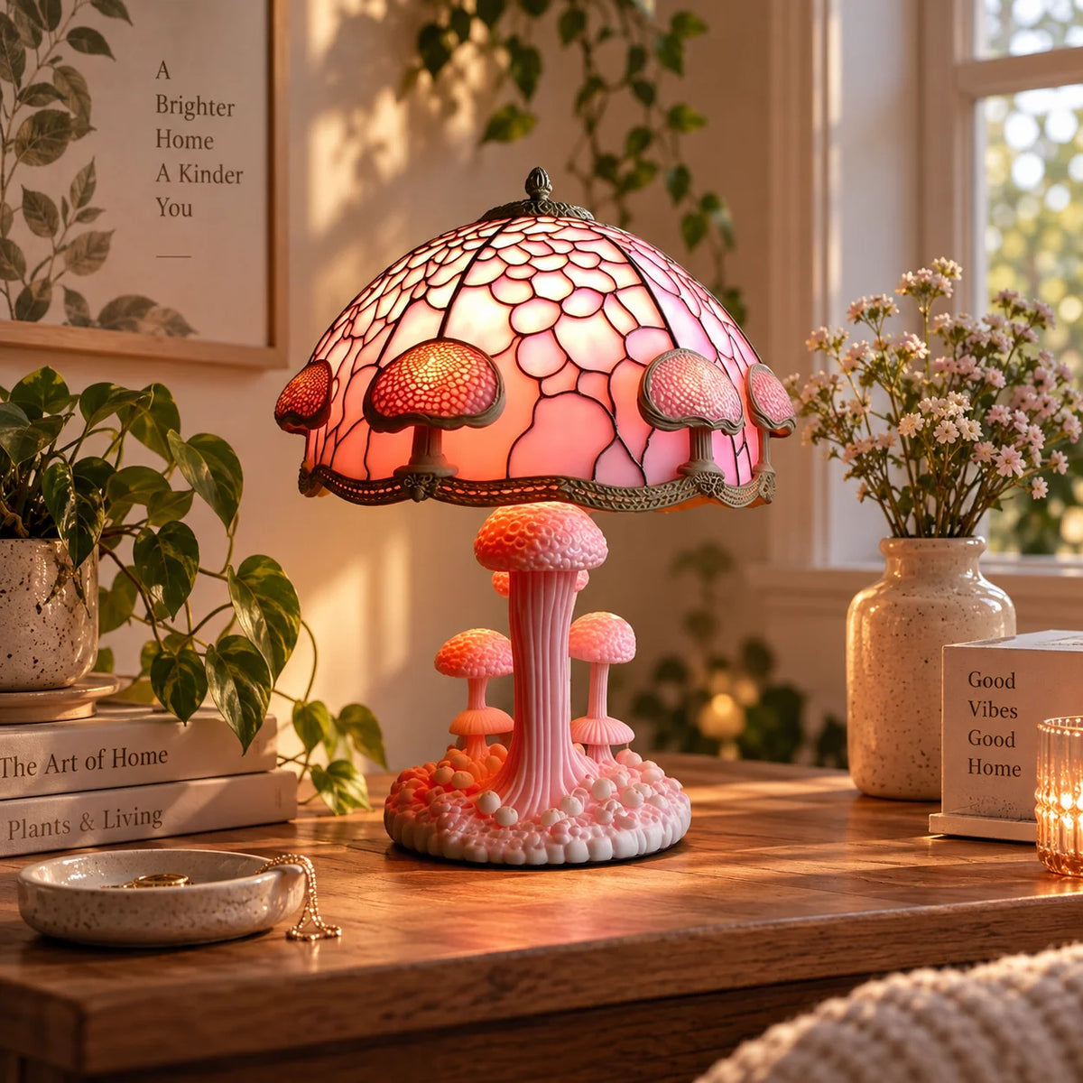 Table Lamp Hand-Detail Resin Soft Warm Ambient Glow