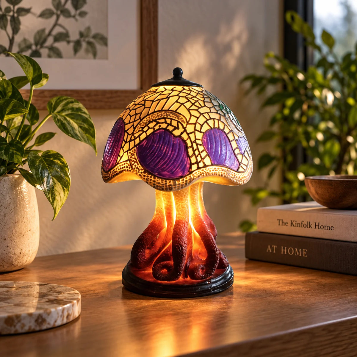 Table Lamp Hand-Detail Resin Soft Warm Ambient Glow