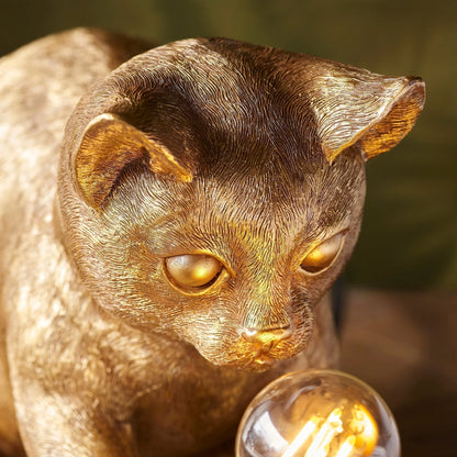 Table Lamp Kitten Design Resin Decorative Accent