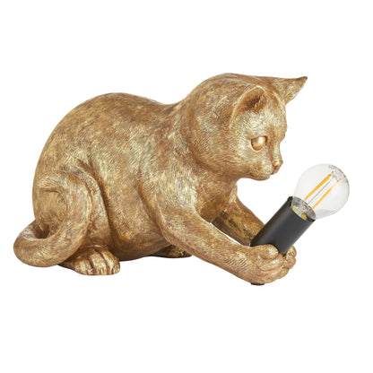 Table Lamp Kitten Design Resin Decorative Accent