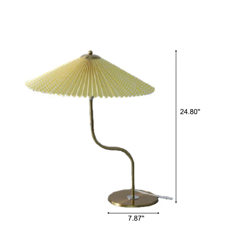 Table Lamp Pleated Fabric Shade USB Or Plug-In Power