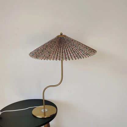 Table Lamp Pleated Fabric Shade USB Or Plug-In Power