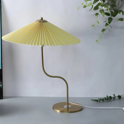 Table Lamp Pleated Fabric Shade USB Or Plug-In Power