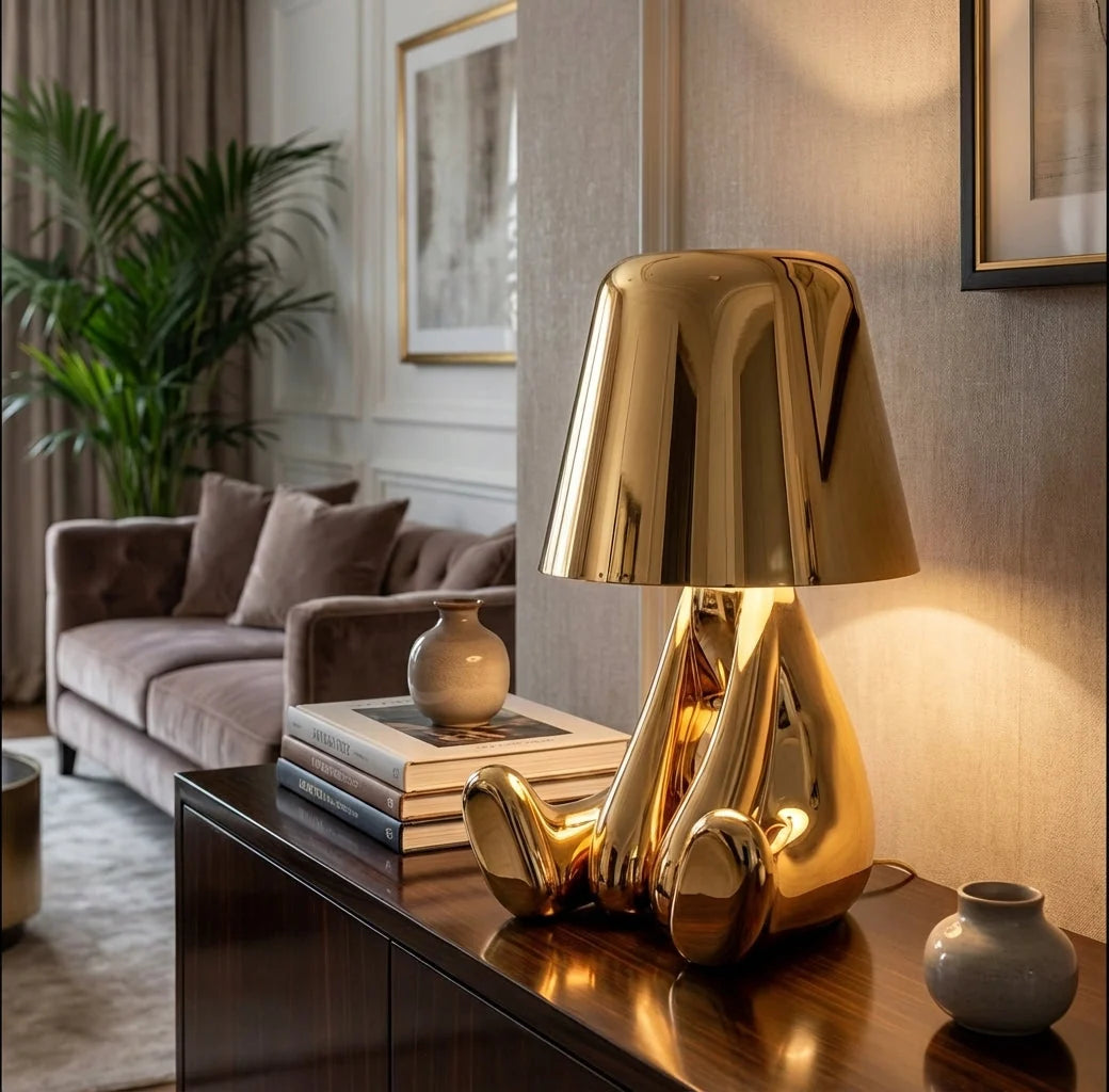 Table Lamp Sculptural Figurine USB Rechargeable Touch-Dimmable