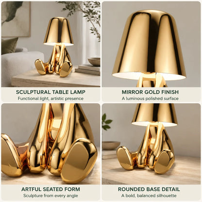 Table Lamp Sculptural Figurine USB Rechargeable Touch-Dimmable