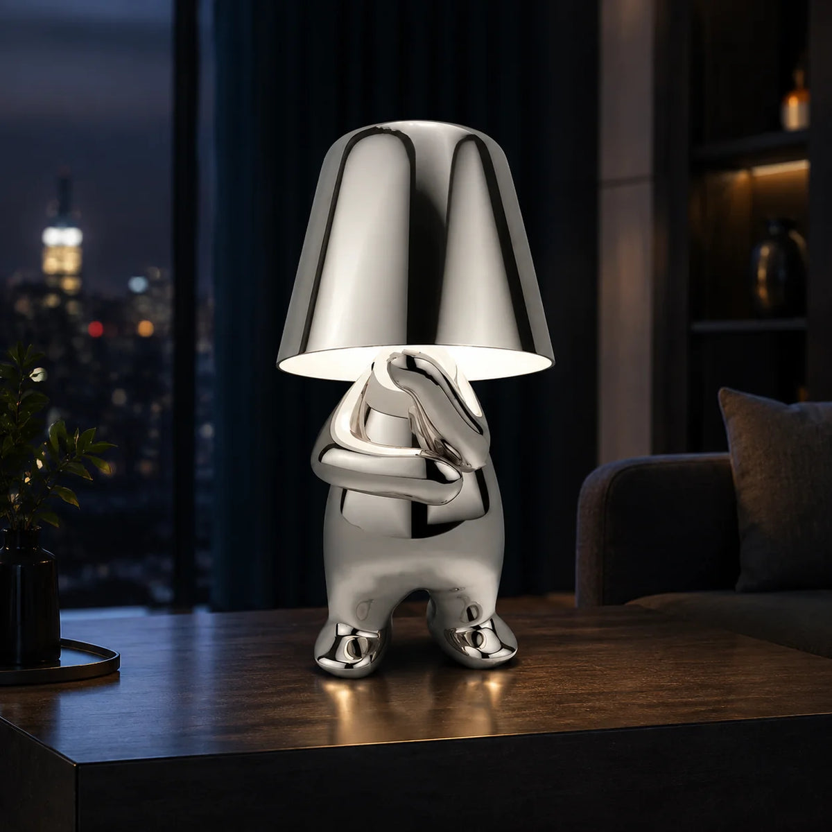 Table Lamp Sculptural Figurine USB Rechargeable Touch-Dimmable