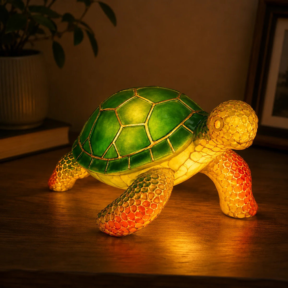 Table Lamp Stained Resin Animal Design Warm Ambient Glow