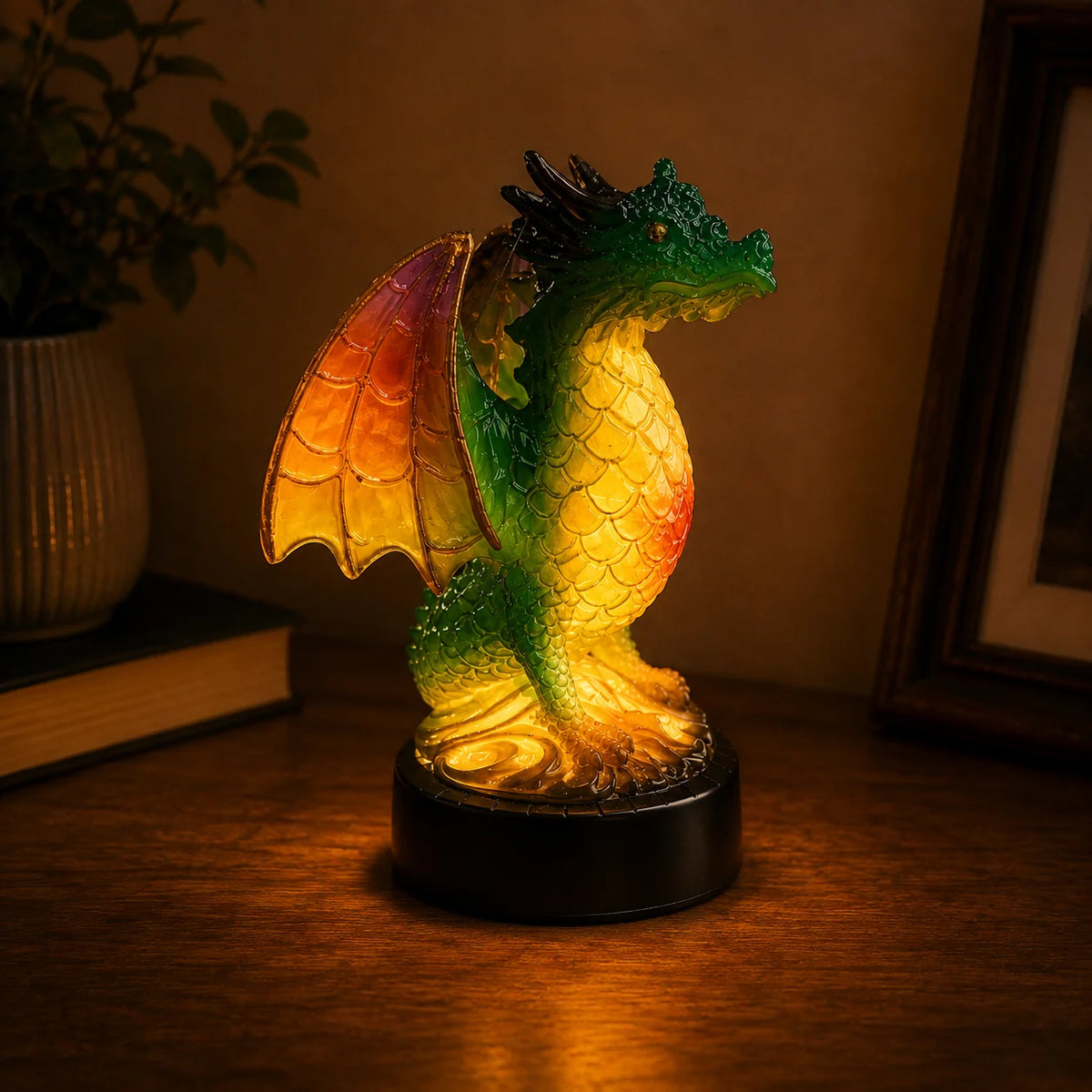 Table Lamp Stained Resin Animal Design Warm Ambient Glow