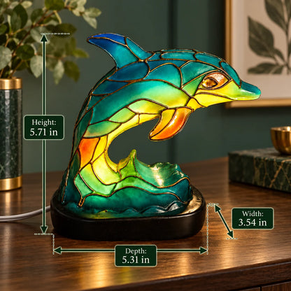 Table Lamp Stained Resin Animal Design Warm Ambient Glow