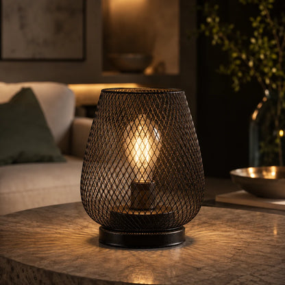 Table Lamps Cordless Mesh Shade Set of 2