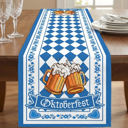 Table Runner Blue & White Bavarian Pattern Banquet Size