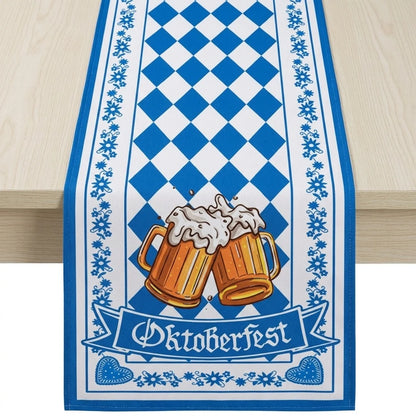 Table Runner Blue & White Bavarian Pattern Banquet Size