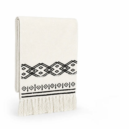 Table Runner Cotton Blend Ethnic Embroidery Fringe