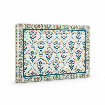 Table Runner Cotton Blend Floral Embroidery & Fringed Edges