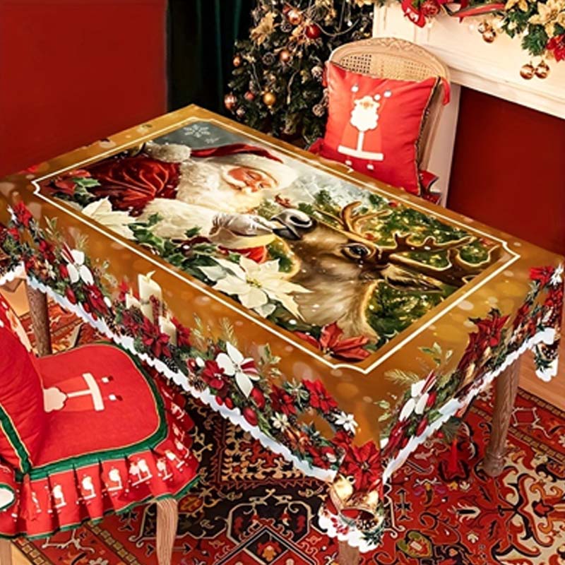 Table Runner Festive Reindeer & Snowmen Machine Washable