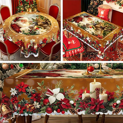 Table Runner Festive Reindeer & Snowmen Machine Washable