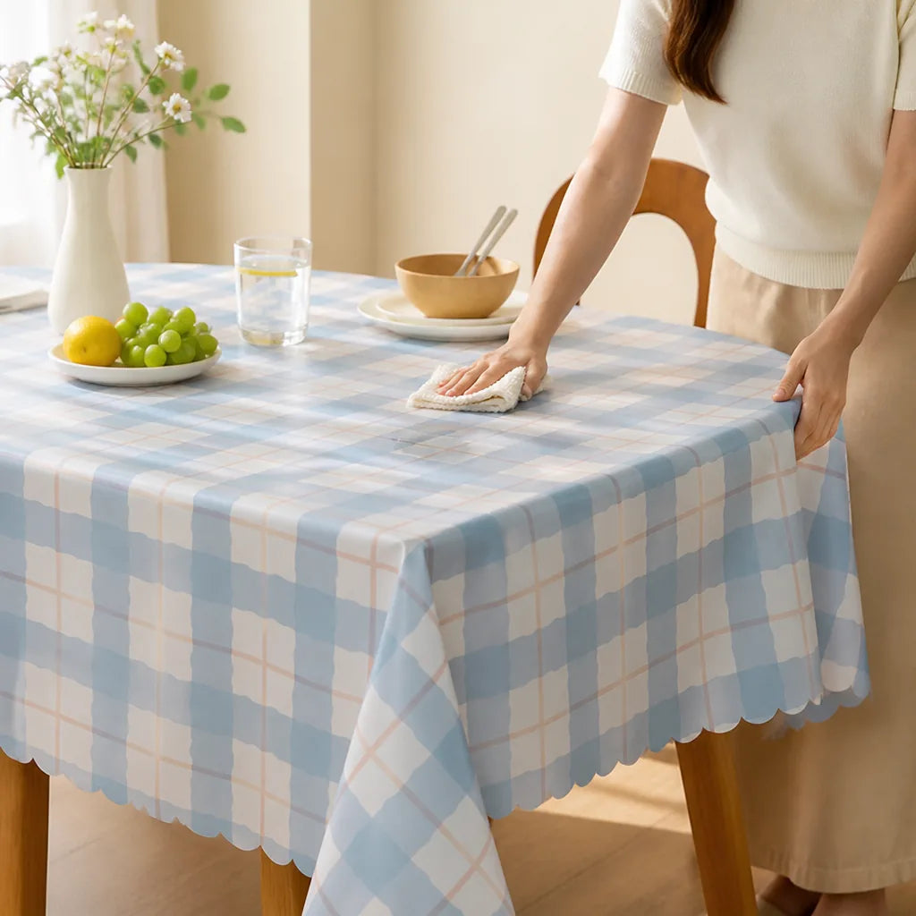 Tablecloth Checkered Water-Repellent & Wipeable