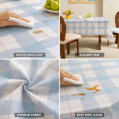 Tablecloth Checkered Water-Repellent & Wipeable