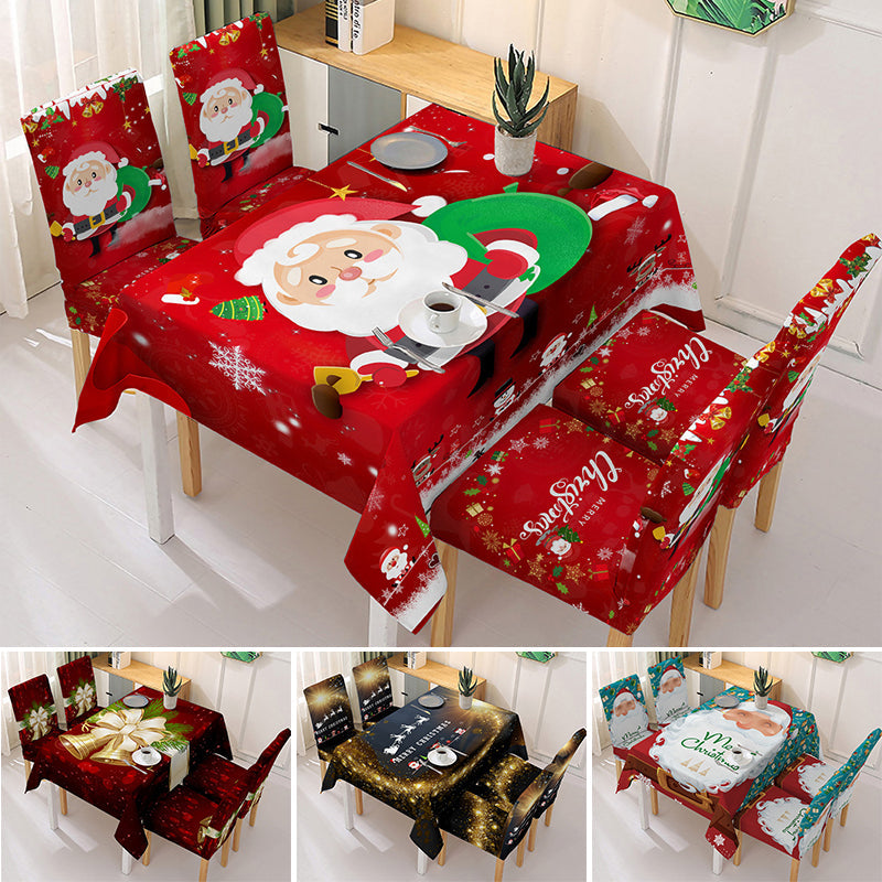 Tablecloth Christmas Print Durable & Easy-Care