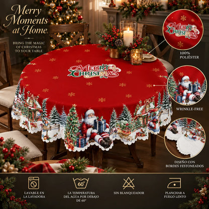 Tablecloth Festive Printed Polyester & Machine Washable
