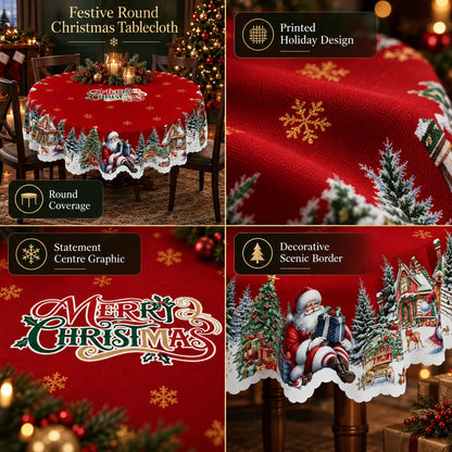Tablecloth Festive Printed Polyester & Machine Washable