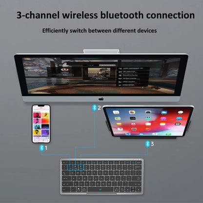 Tablet Keyboard With Holder Bluetooth Integrated Touchpad