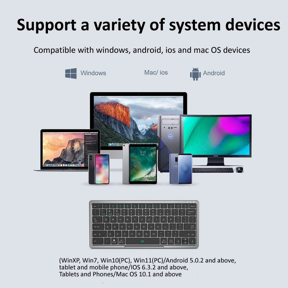 Tablet Keyboard With Holder Bluetooth Integrated Touchpad