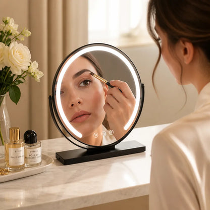 Tabletop Makeup Mirror 15x Magnification LED Touch Control