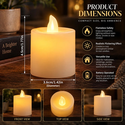 Tealight Candles Flameless LED Battery Operated 12 Pack