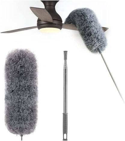 Telescopic Duster Extendable Stainless Steel Handle Washable Microfiber Head