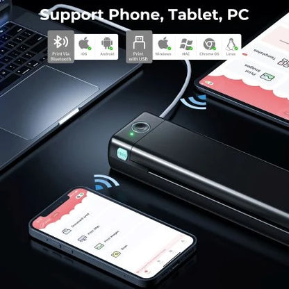 Thermal Printer Portable Wireless Inkless Letter-Size