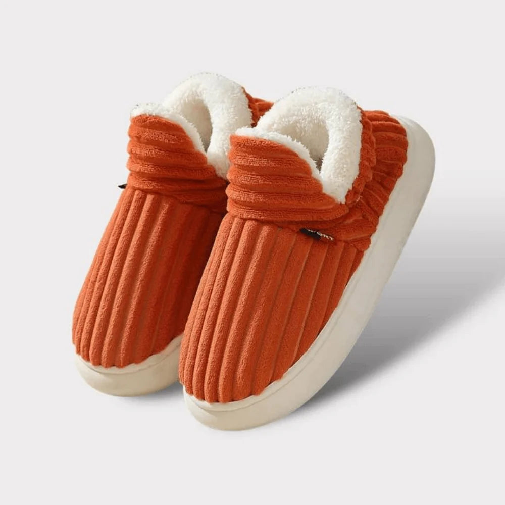 Thermal Slippers Plush Fleece Lined Non-Slip Sole