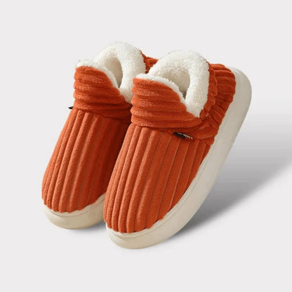 Thermal Slippers Plush Fleece Lined Non-Slip Sole