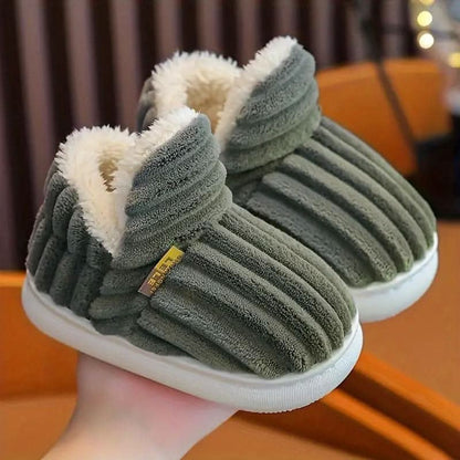 Thermal Slippers Plush Fleece Lined Non-Slip Sole
