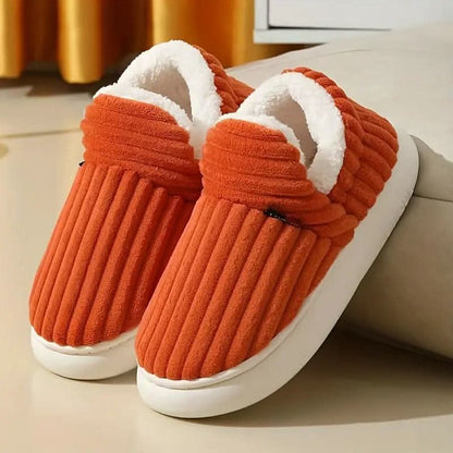 Thermal Slippers Plush Fleece Lined Non-Slip Sole