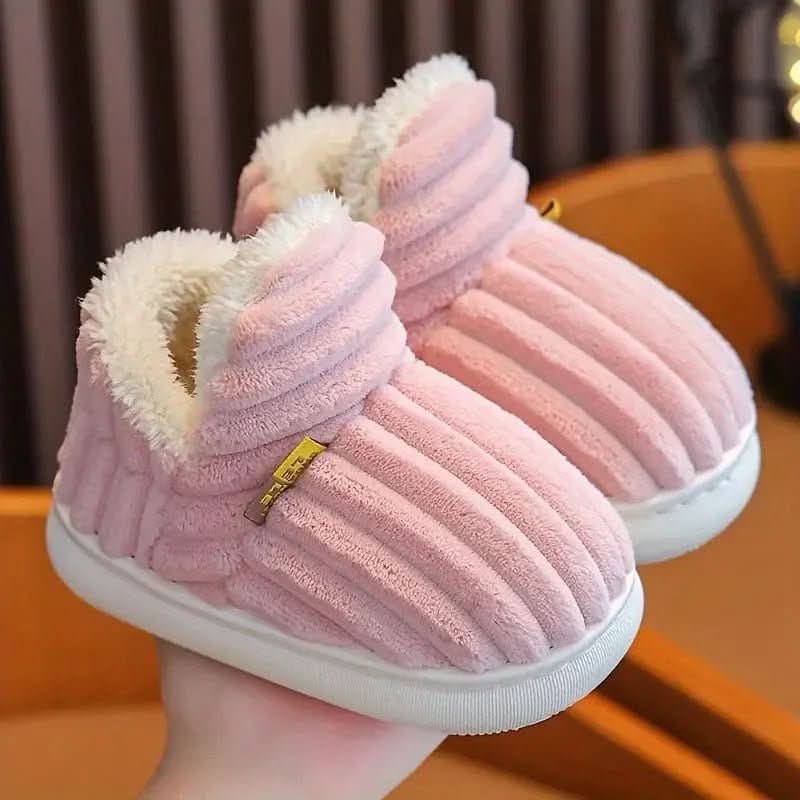 Thermal Slippers Plush Fleece Lined Non-Slip Sole