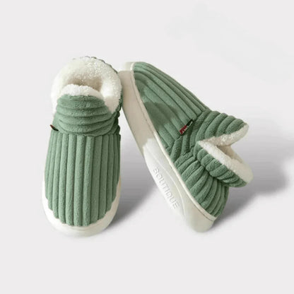 Thermal Slippers Plush Fleece Lined Non-Slip Sole