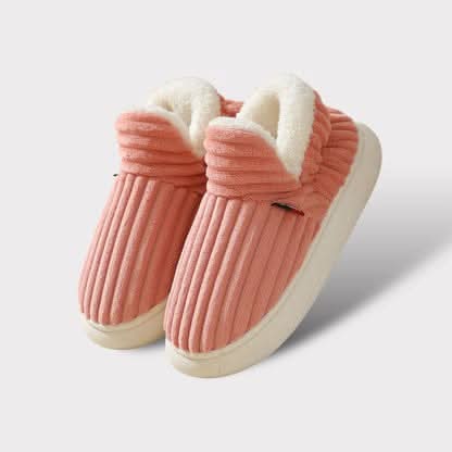 Thermal Slippers Plush Fleece Lined Non-Slip Sole
