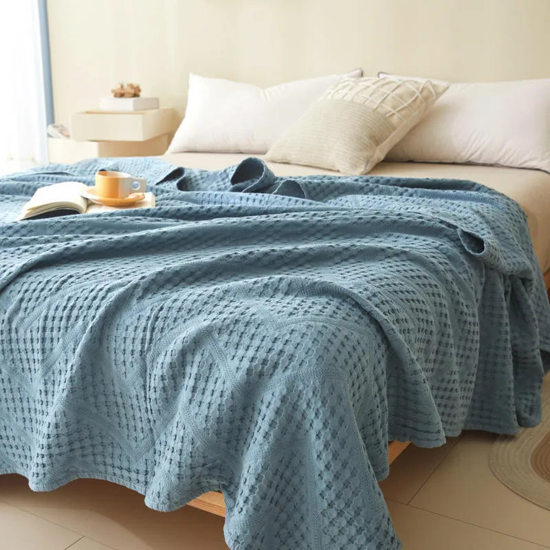 Throw Blanket 100% Cotton Muslin Plaid