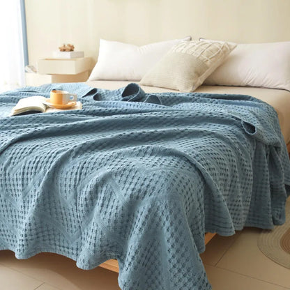 Throw Blanket 100% Cotton Muslin Plaid