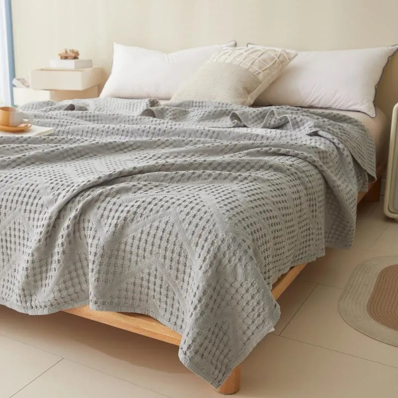 Throw Blanket 100% Cotton Muslin Plaid