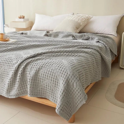 Throw Blanket 100% Cotton Muslin Plaid