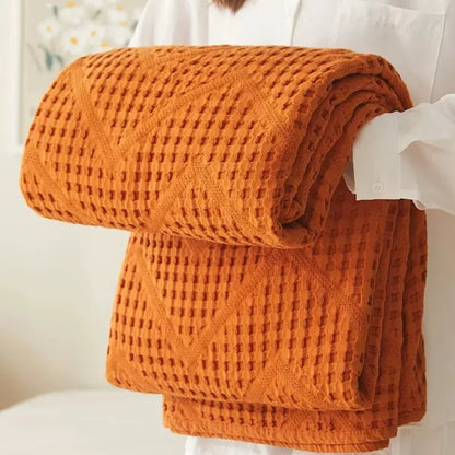 Throw Blanket 100% Cotton Muslin Plaid