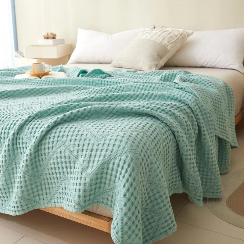 Throw Blanket 100% Cotton Muslin Plaid