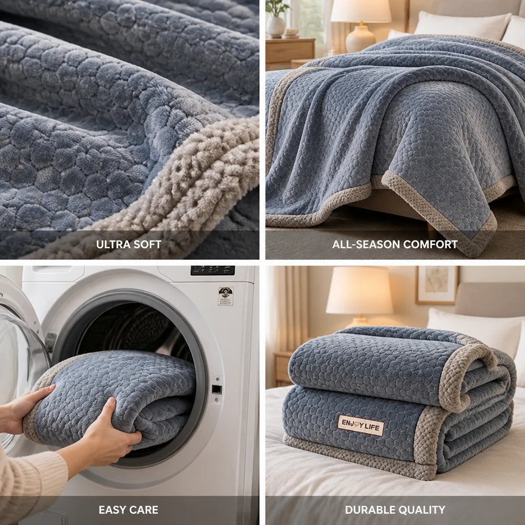 Throw Blanket Milk Velvet Jacquard 350 GSM